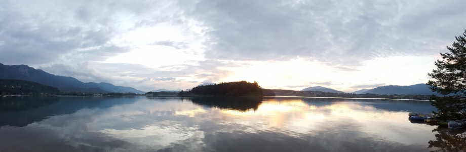 Faaker See Panorama am Abend